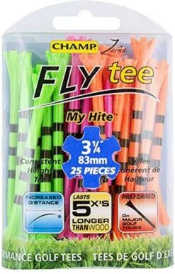 Champ Zarma FLYtee My Hite 3.25" Citrus Mix With Black Stripes Golf Tees - 25 Pack