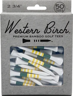 Western Birch Signature Emerald 2.75" Golf Tees - 50 Pack