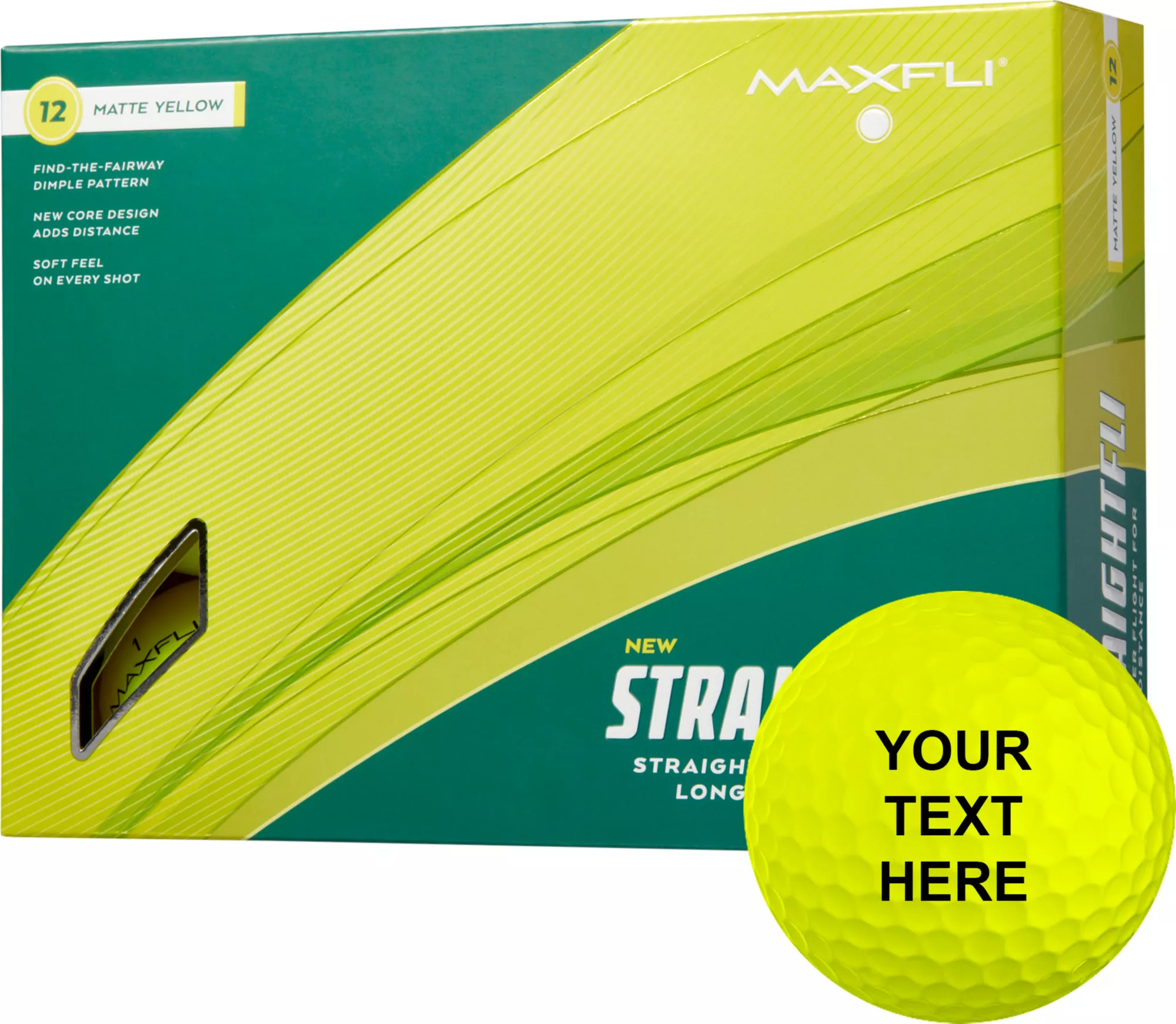 Maxfli 2023 Straightfli Matte Yellow Personalized Golf Balls 1 Maxfli 2023 Straightfli Matte Yellow Personalized Golf Balls