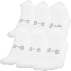 Under Armour Men's Training No Show Golf Socks 6 Pack -Golf Master Shop 730 U6725Z6 170 White SET