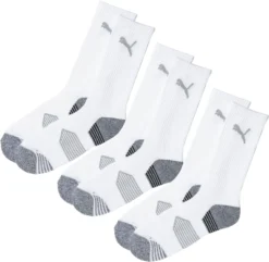 PUMA Essential Crew Cut Golf Socks – 3 Pack -Golf Master Shop 85856301 BrightWhite SET