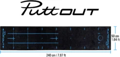 PuttOut Pro Putting Mat -Golf Master Shop PUTMBLU BlueBlack DET alt2