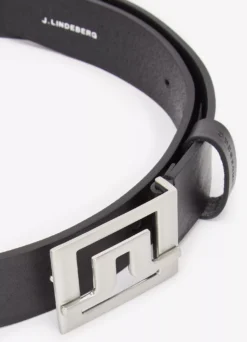 J.Lindeberg Men's Slater 40 Pro Leather Golf Belt -Golf Master Shop STUF931128100 Black DET alt1