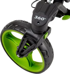 TourTrek 360 3-Wheel Push Cart -Golf Master Shop TT360CHLM18 TT360LIM18 CharcoalLime DET