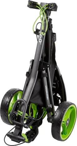 TourTrek 360 3-Wheel Push Cart -Golf Master Shop TT360CHLM18 TT360LIM18 CharcoalLime FLD