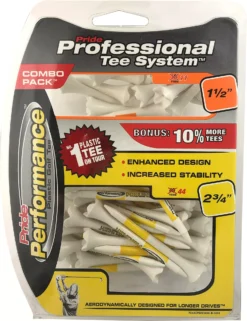 Pride PTS Evolution 1.5'' & 2.75'' White Golf Tees - 50 Pack